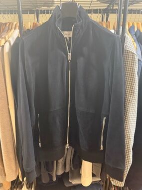 Men’s Reiss Black Suede Zip Up Jacket